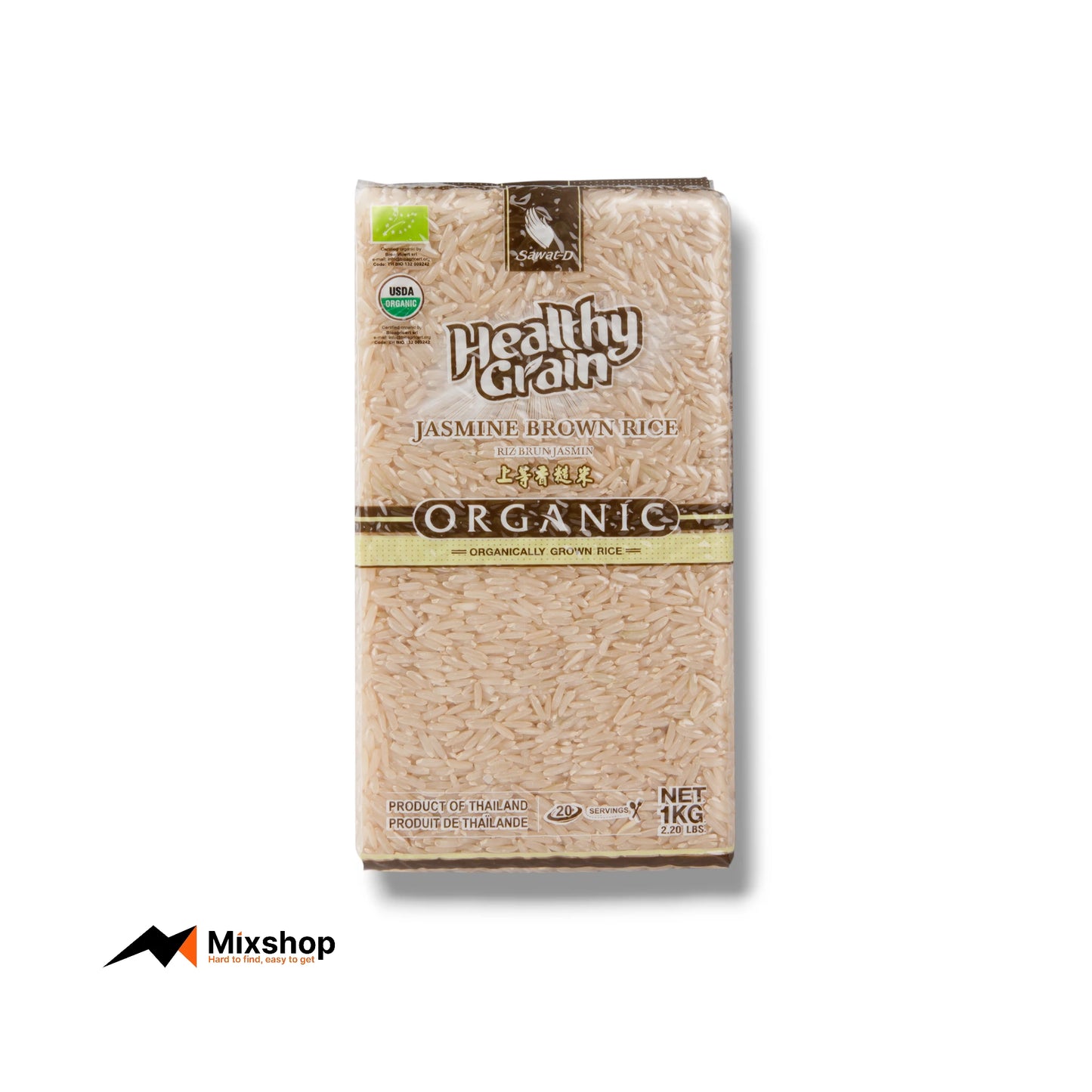 Healthy Grain Organic Jasmine Brown Rice 1kg Product Image