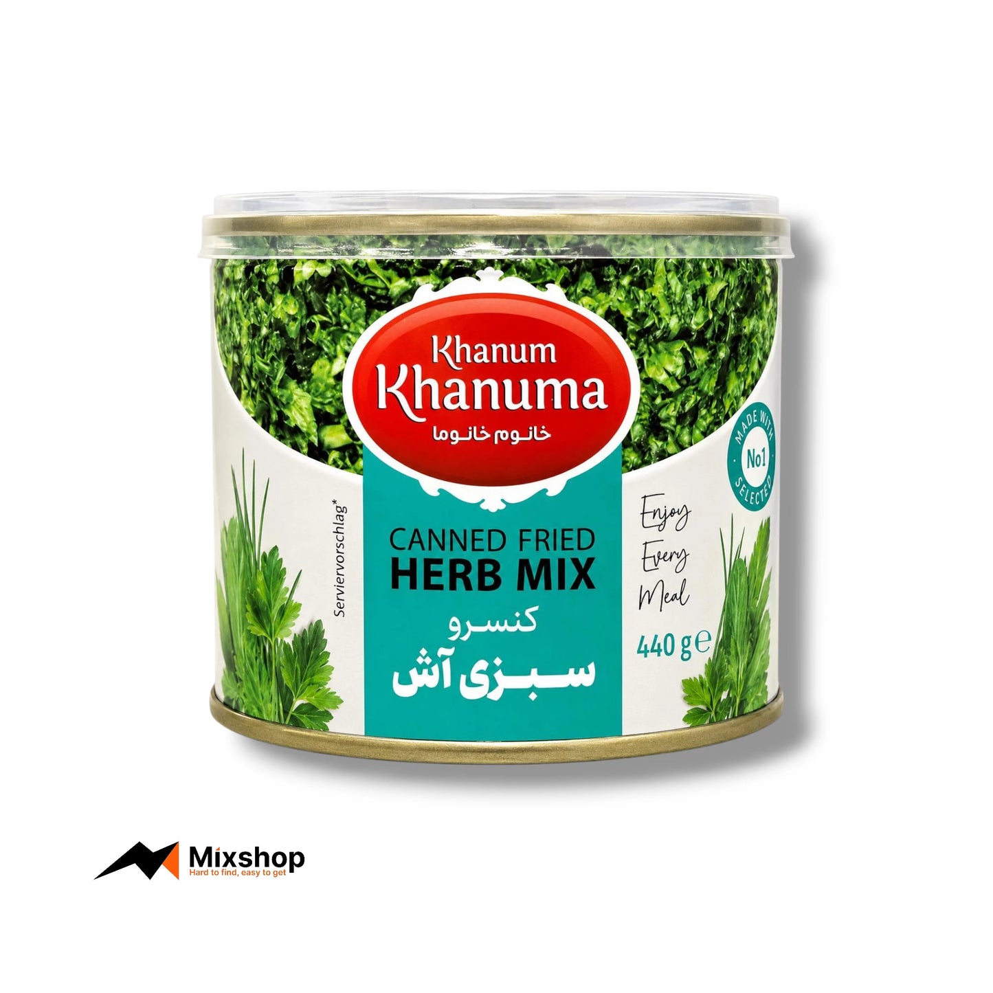 Khanum Khanuma Canned Fried Herb Mix for Aash 440g Product Image