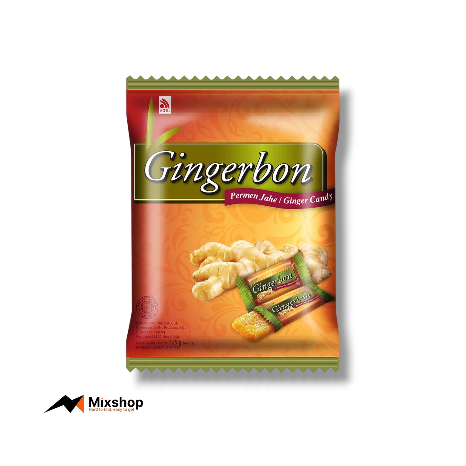 Agel Gingerbon Ginger Candy 125g Product Image