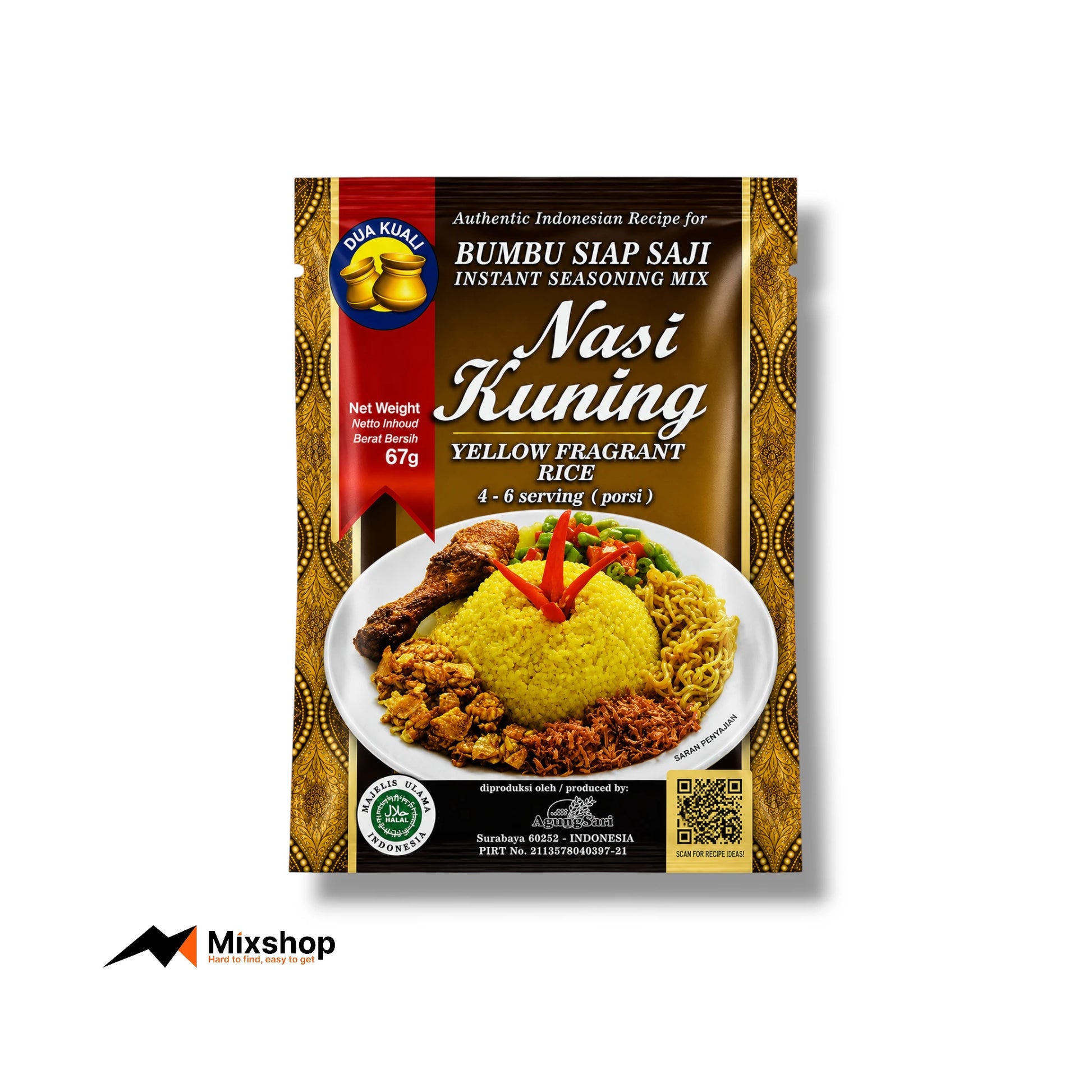 Dua Kuali Bumbu Nasi Kuning (Yellow Fragrant Rice) 67g Product Image