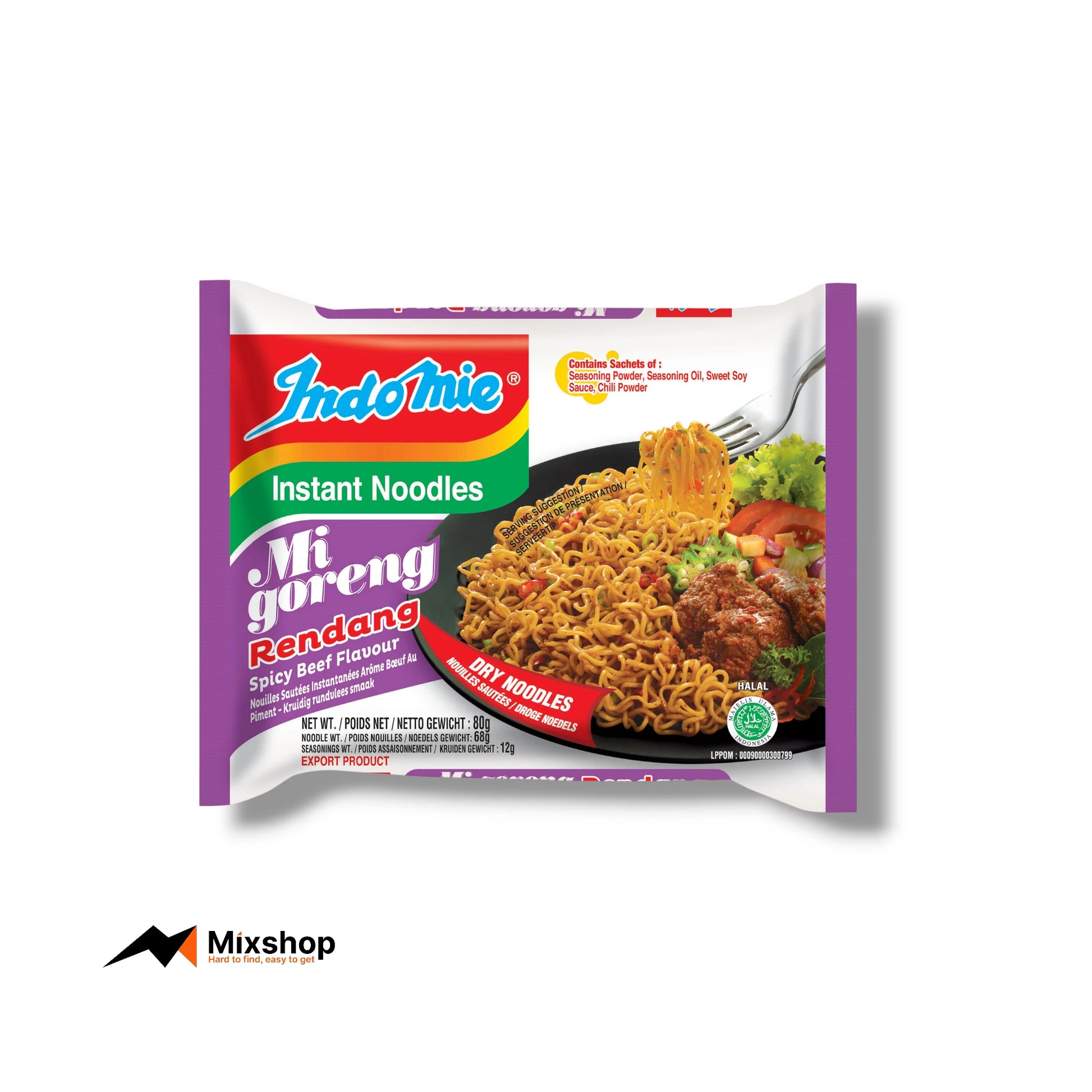 Indomie Mi Goreng Rendang Spicy Beef Flavour 80g Product Image