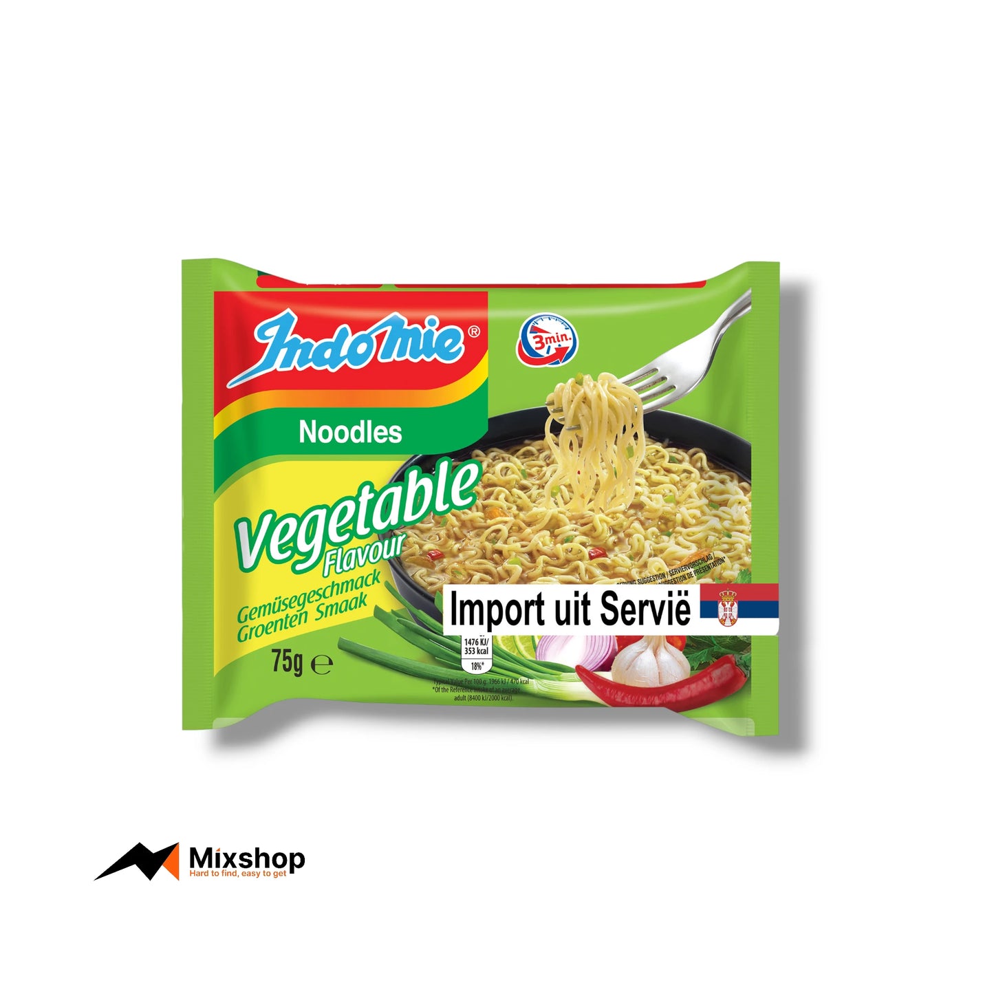 Indomie Noodles Vegetable Flavour 75g Product Image