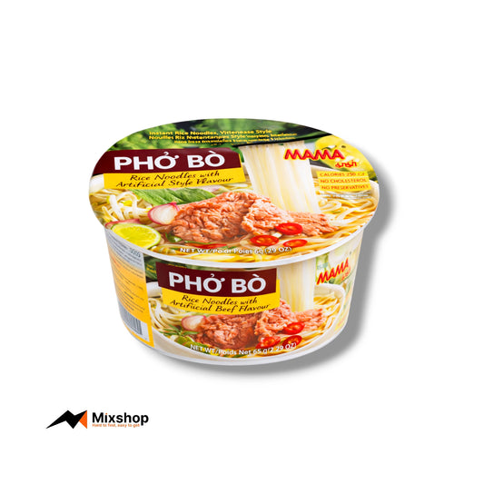MAMA Pho Bo Rice Noodles Beef Flavour 65g Product Image