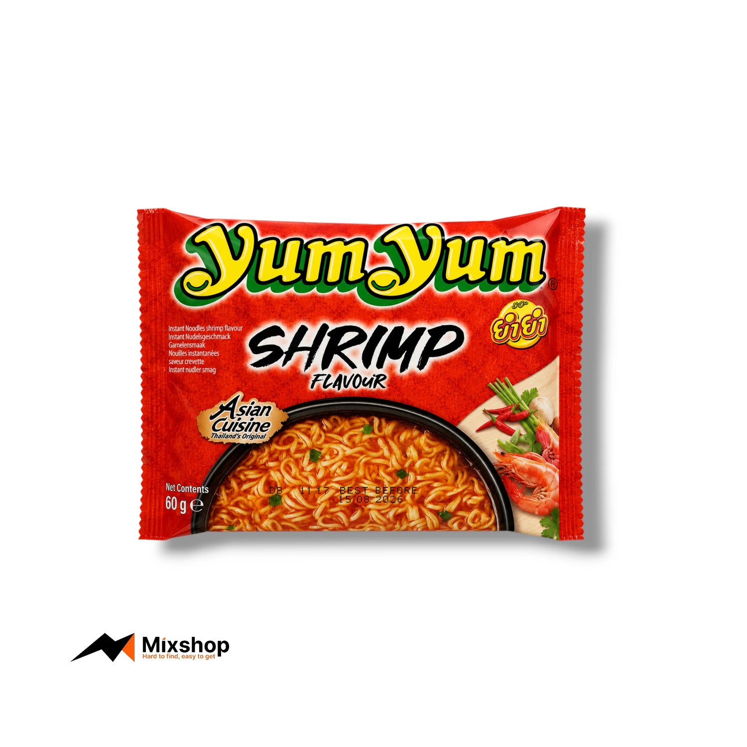Yum Yum Shrimp Flavour Instant Noodles 60g Product Image