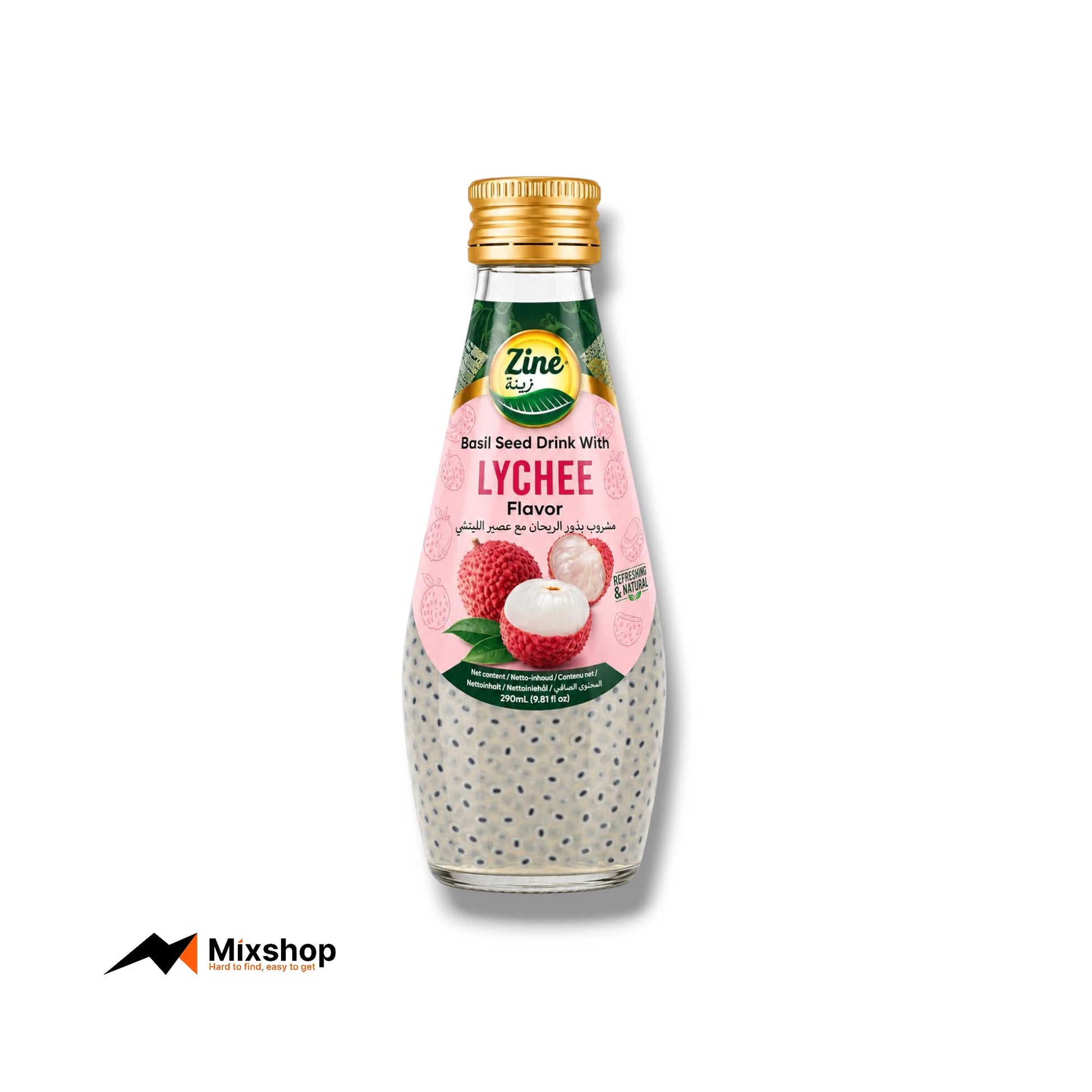 Ziné Basil Seed Drink Lychee 290ml Product Image