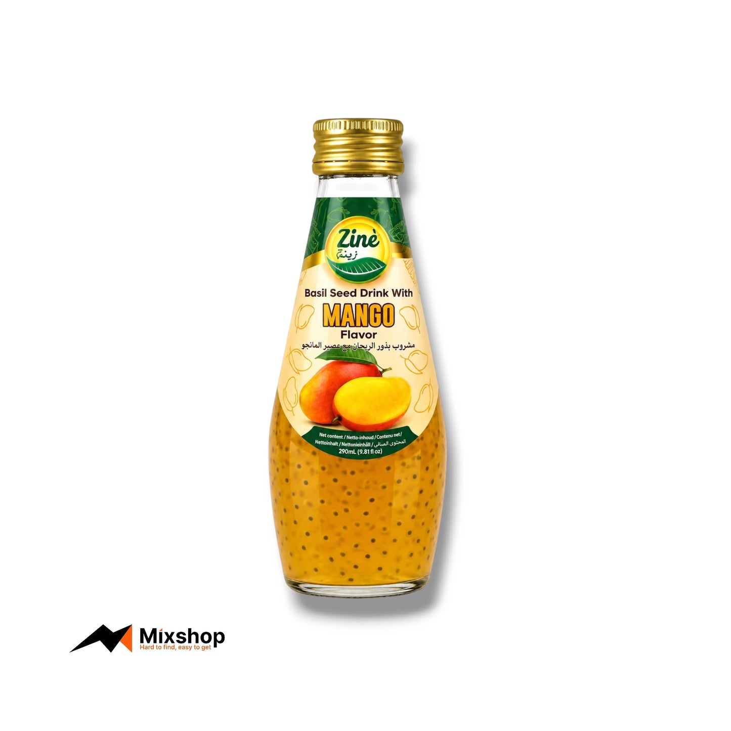Ziné Basil Seed Drink Mango 290ml Product Image