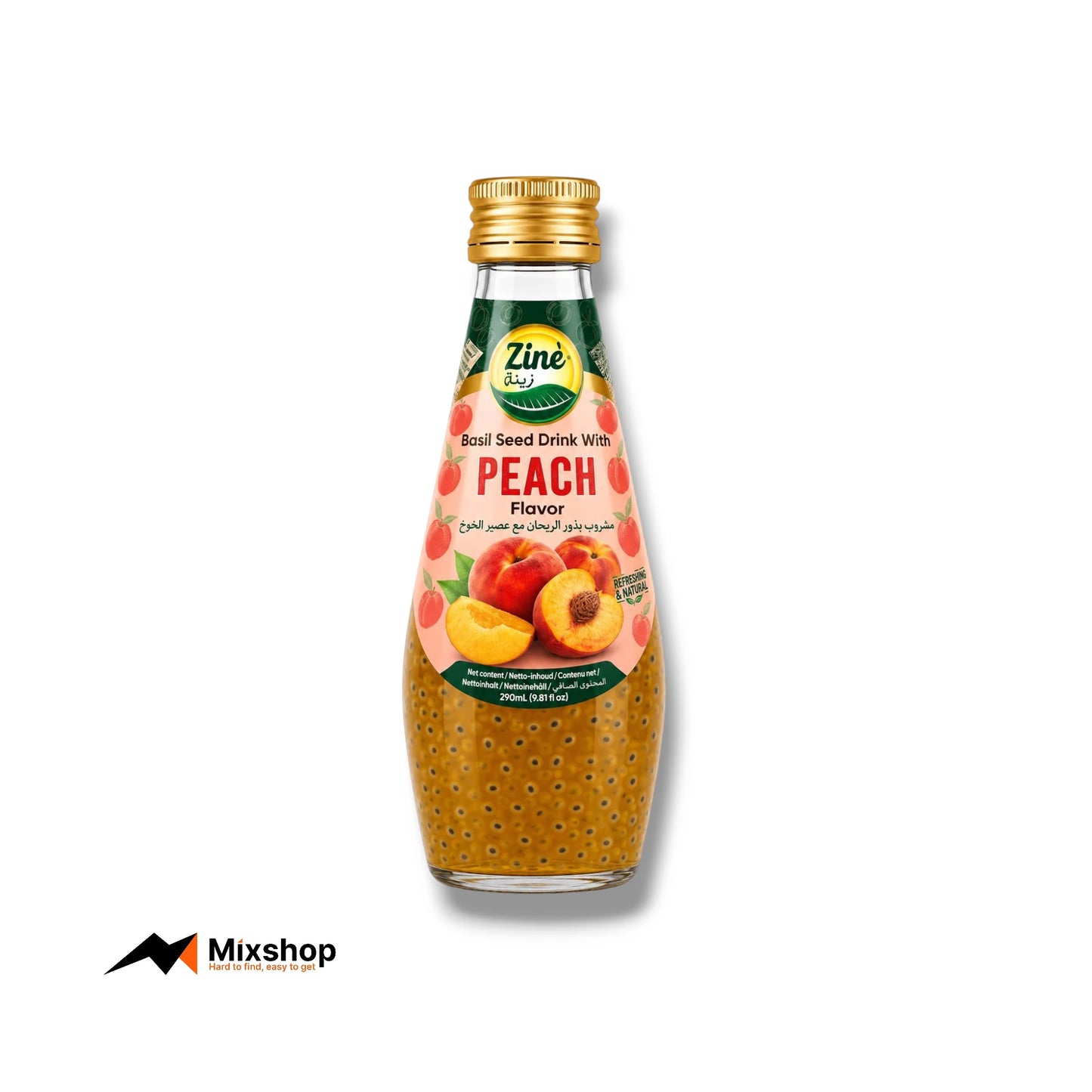 Ziné Basil Seed Drink Peach 290ml Product Image