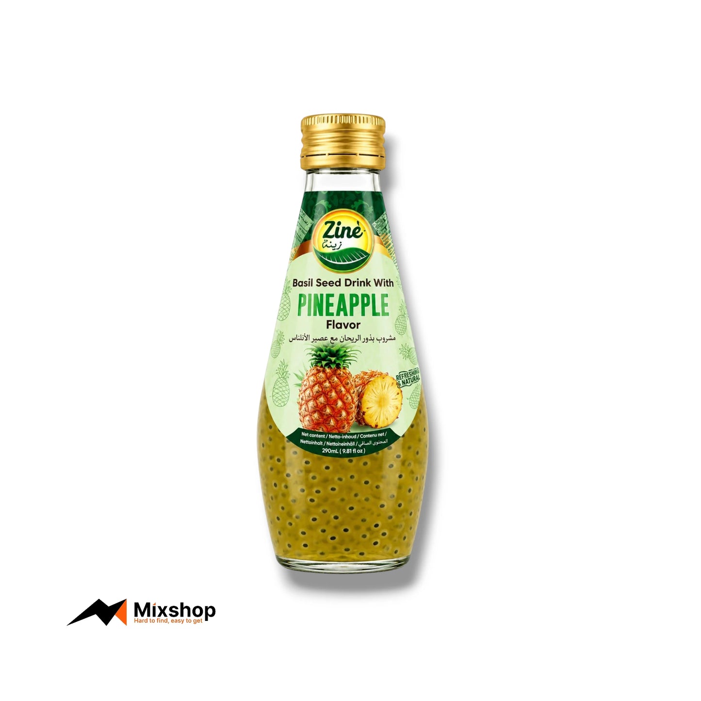 Ziné Basil Seed Drink Pineapple 290ml Product Image